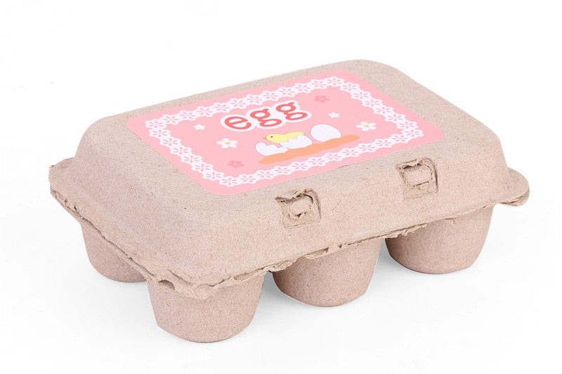 Wooden Play Eggs in Carton