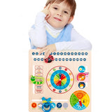 My Day Wooden  Multifunction 6 in 1 Hanging Kids Calendar