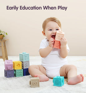 Baby Grasp Building Blocks Teethers Squeeze Toys