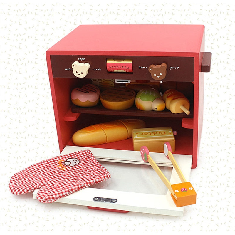 Wooden Pretend Play Toy Magnetic Oven