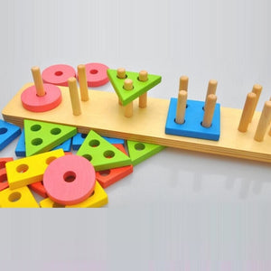 Wooden Geometric Puzzle Sorter