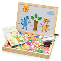 2-in-1 Art Easel with Magnetic Puzzle