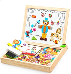 2-in-1 Art Easel with Magnetic Puzzle