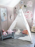 Kids Teepee Play Tent - Raw White