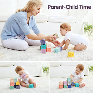 Baby Grasp Building Blocks Teethers Squeeze Toys