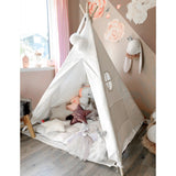 Kids Teepee Play Tent - Raw White