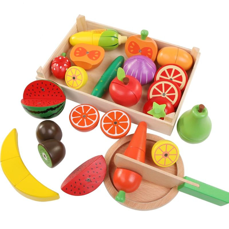 Wooden Kitchen Food Cutting Toys