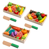 Wooden Kitchen Food Cutting Toys