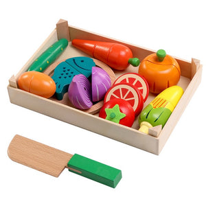 Wooden Kitchen Food Cutting Toys