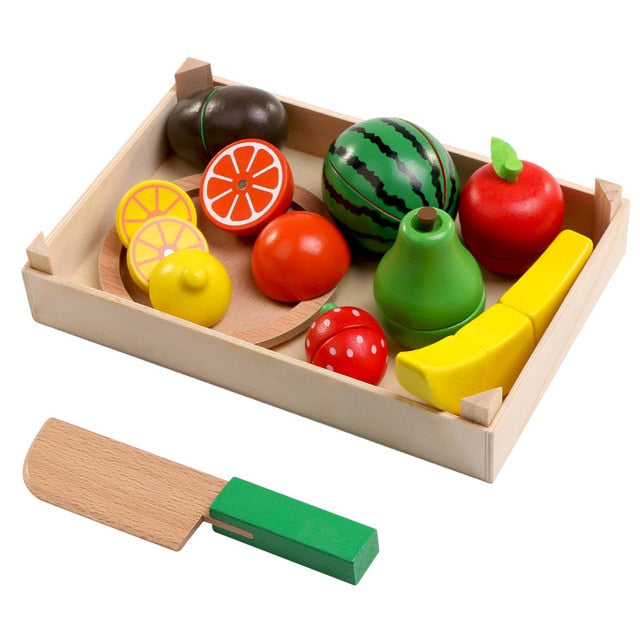 Wooden Kitchen Food Cutting Toys