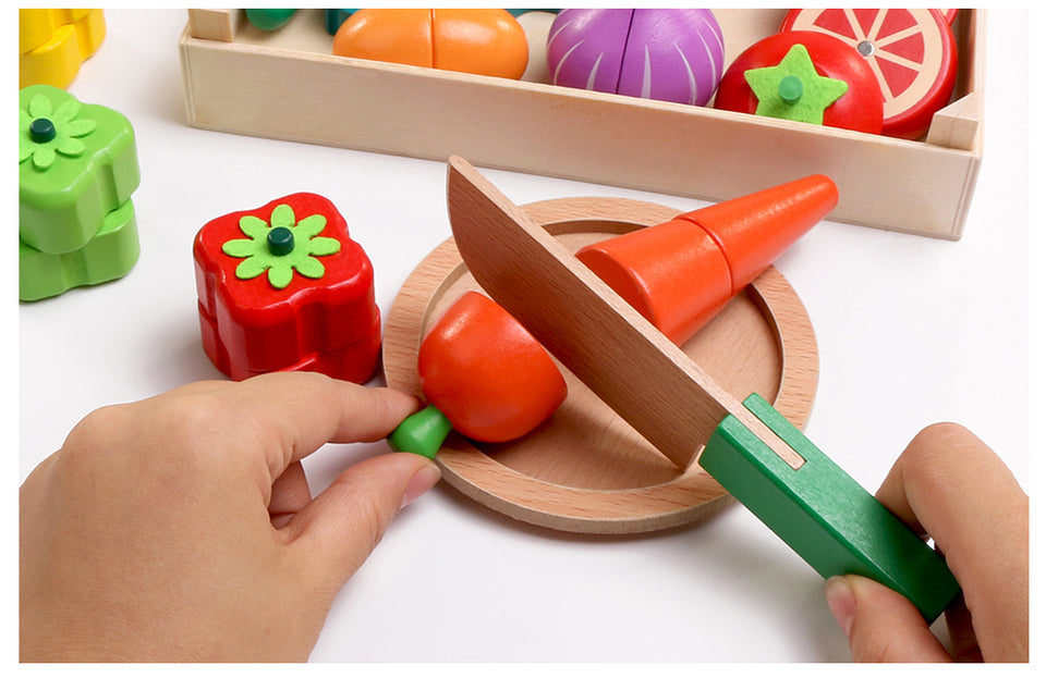 Wooden Kitchen Food Cutting Toys