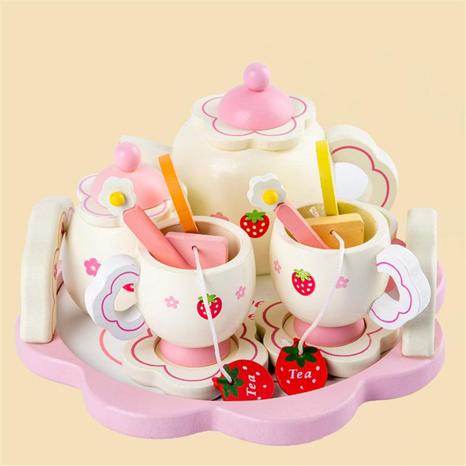 Wooden Pink Tea Set