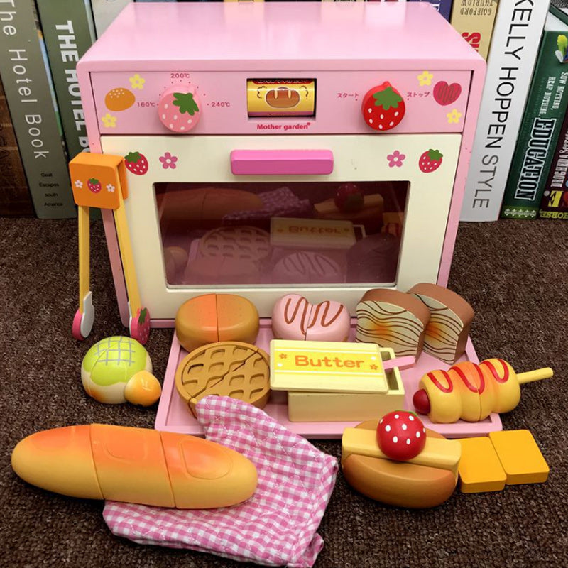 Wooden Pretend Play Toy Magnetic Oven